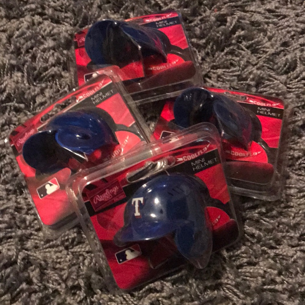 Set of 4 Texas Rangers Mini Baseball Helmets